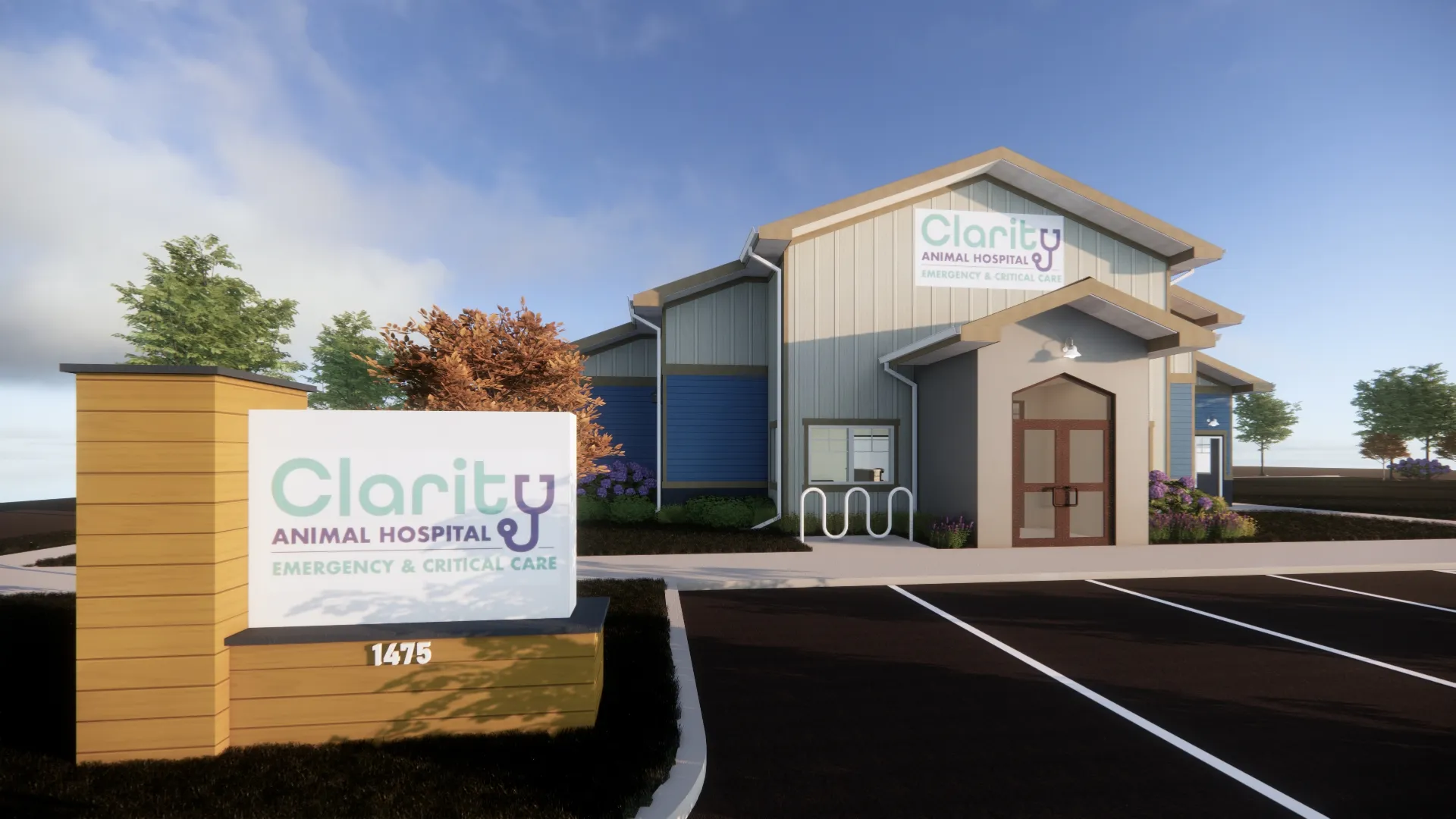 Clarity Animal Hospital building rendering